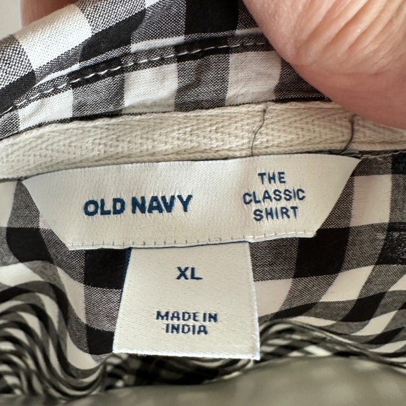 OLD NAVY 'The Classic' with "Love" on Pocket Gingham Women's Button Down sz XLTG - Picture 6 of 10